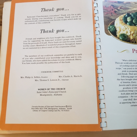 Vintage Episcopal Church Womens Cookbook 1970 Montgomery Alabama900 Recipe - Picture 7 of 7